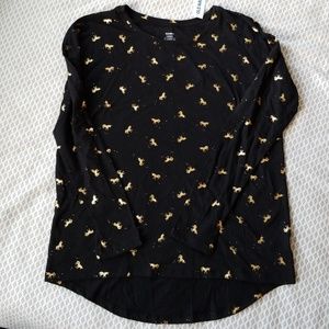 ⭐Black and gold unicorn shirt